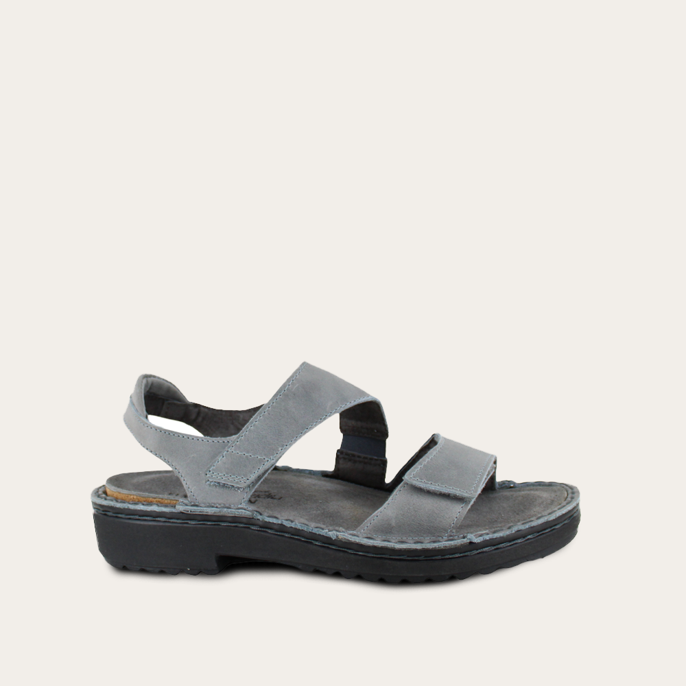 Gray sandal on a light gray background