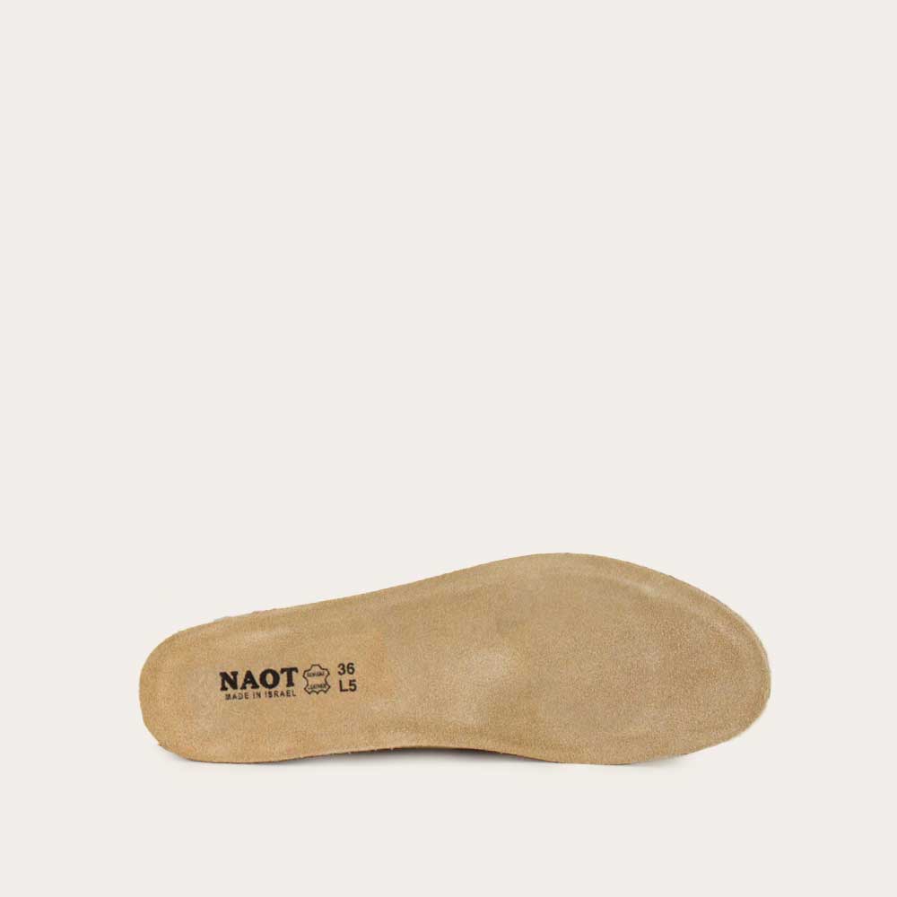 Top view of a camel insole for fall shoes from the bohemian collection.