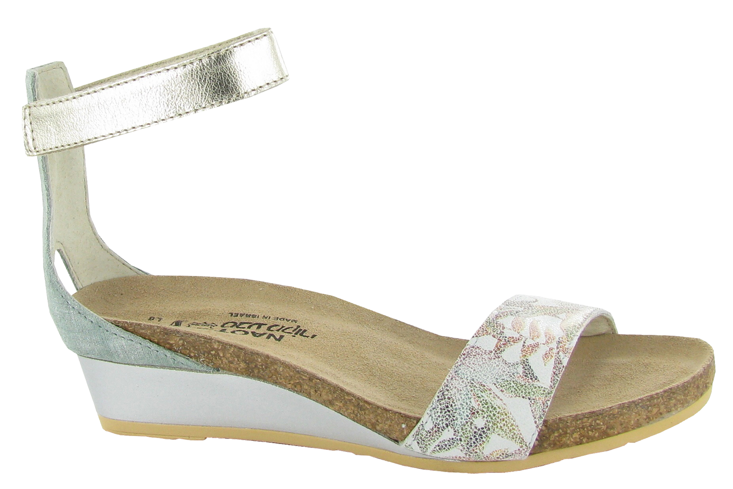 Naot Pixie Pearl Rose/Champagne/Silver Wedge Sandal Women's sizes 5-11/36-42 NEW 
